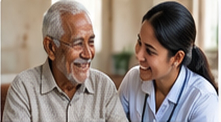 Illustrative senior citizen care visual